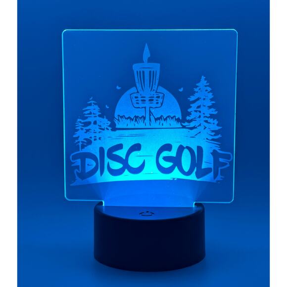 Disc Golf Laser Engraved LED light, Disc Golf Gift, Sport Gift, LED Night Light - Picture 9 of 16